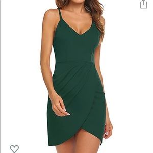 Green spaghetti strap dress